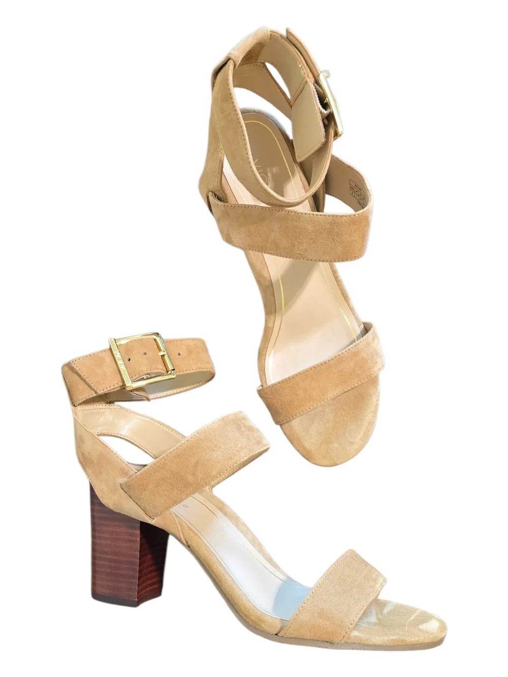 Vionic Sofia Suede Block Heel Ankle Strap Sandals Wheat Tan 9 Comfort Event Boho